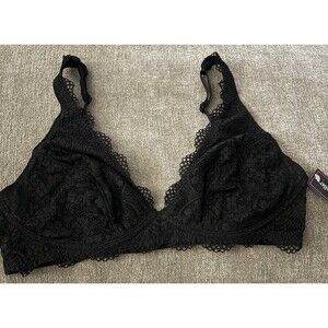 NWT Ambrielle Lace Bralette Size Large ~ Black